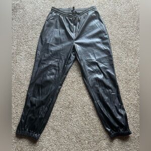 PAIGE Faux Leather Joggers, size Medium